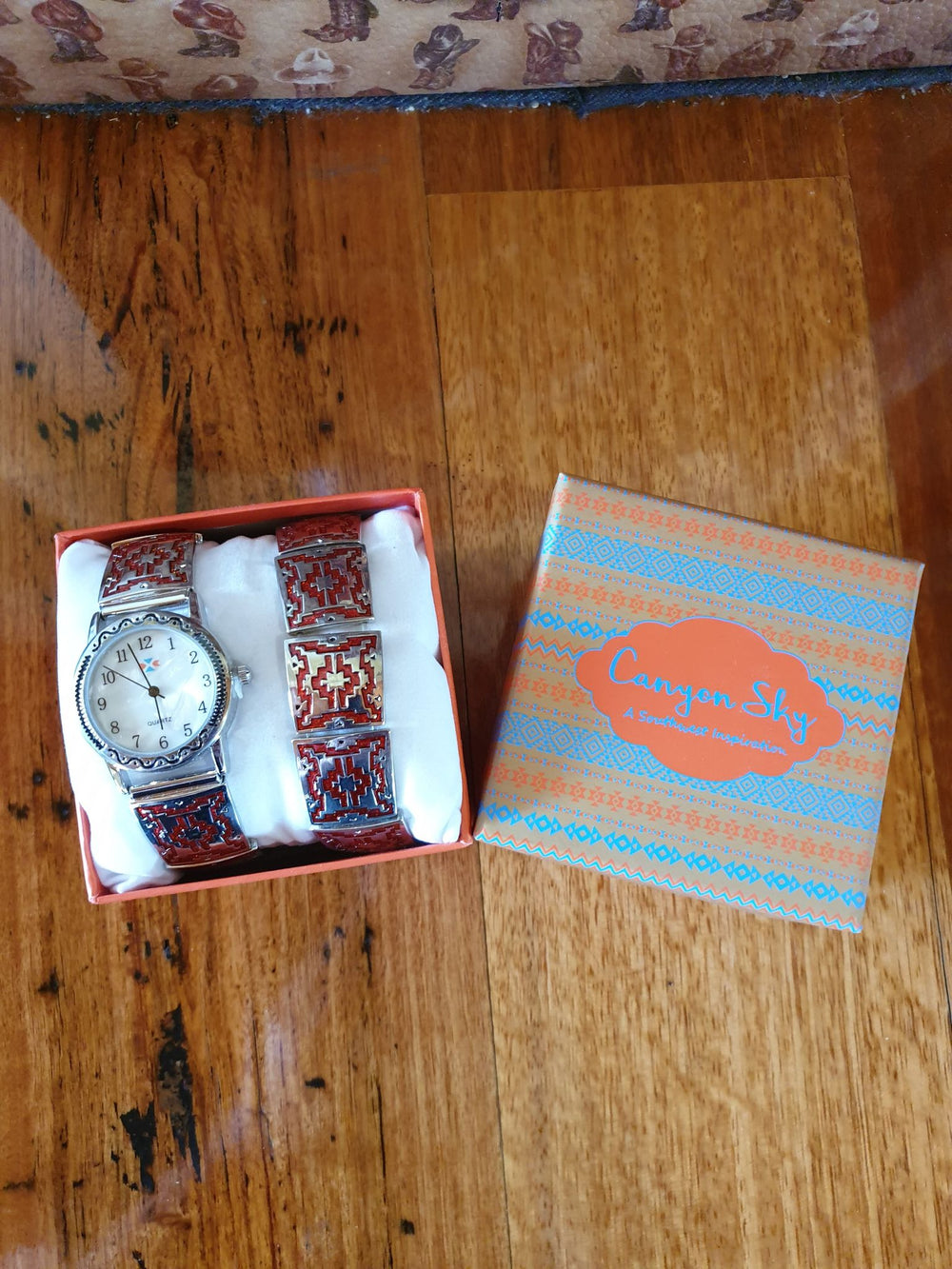 Canyon Sky Women's Navajo Design Watch with Matching Bracelet