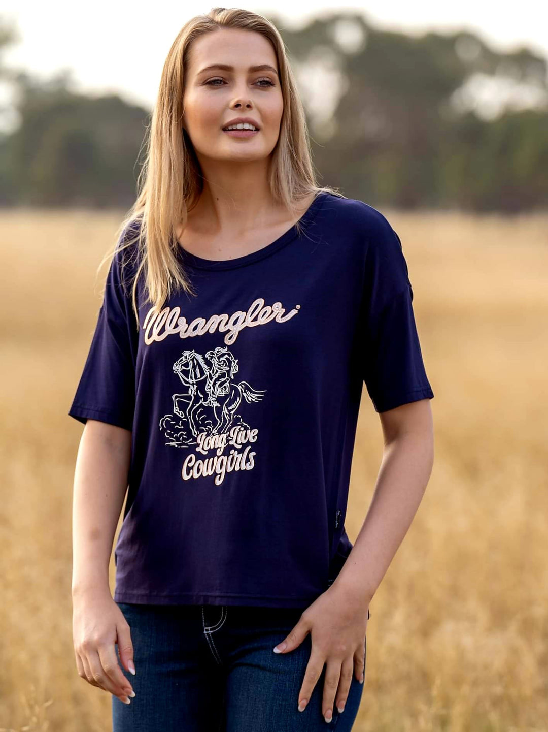 Wrangler Long Live Cowgirl Top Tee Shirt Size 14