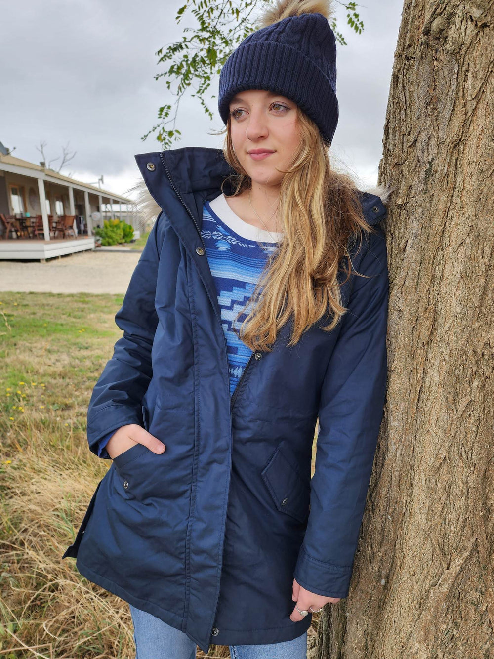 Outback Trading Luna Winter Jacket Navy - Waterproof  Size 1XL (16/18)