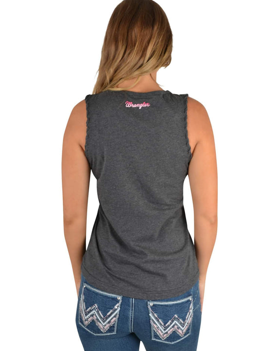 Wrangler Meg Grey Logo Tank Top Singlet Size 10 or 14