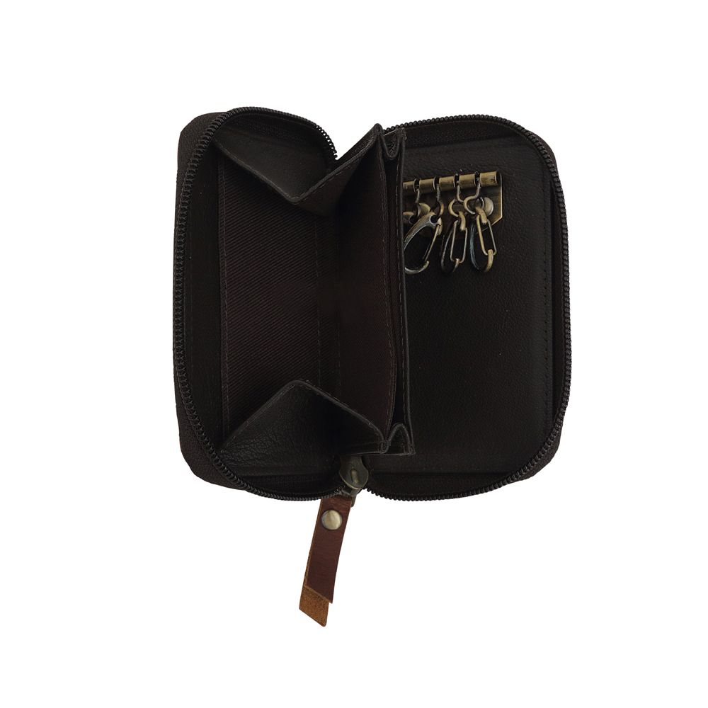 Western Leather Longhorn Wallet Key Holder