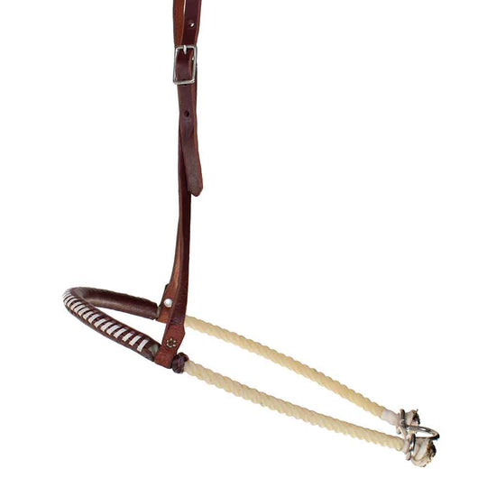 Noseband - Leather Hanger on Natural Lariat leather covered