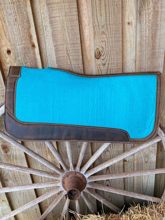 Western Saddle Pad Felt Contoured 31" X 32" Turquoise/ Teal Colour 3/4" Thick