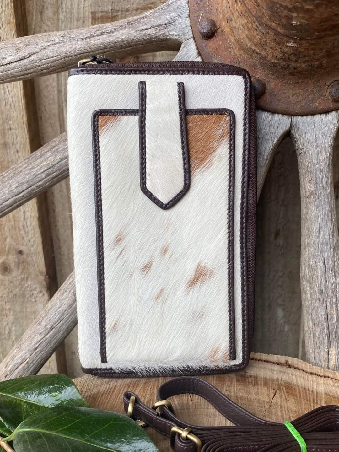 Western Hide Genuine Hair on Hide Leather Phone Wallet