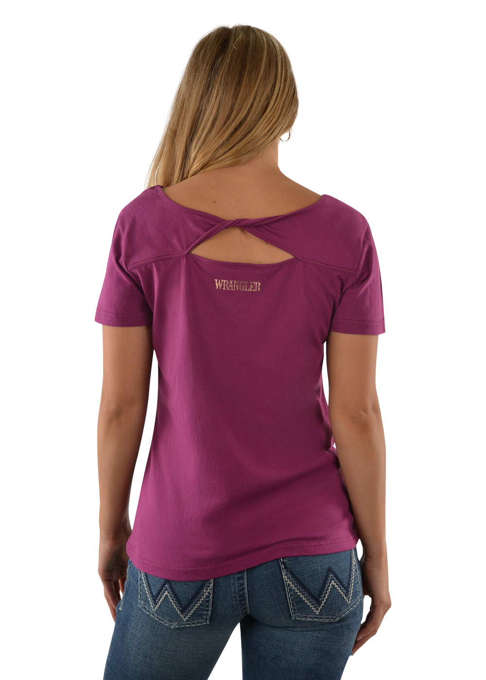 Wrangler Reah Steerhead Logo Tee Plum Size 8