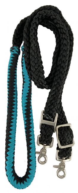 Reins - Barrel Nylon Black and Teal