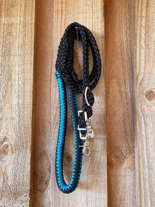 Reins - Barrel Nylon Black and Teal