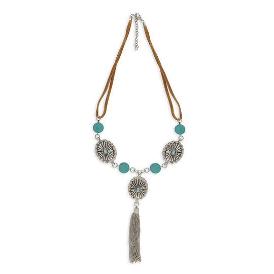 Necklace - Faux Turquoise Stone Charm