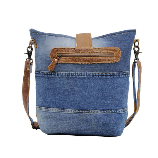 Western Recycled Canvas & Leather Denim Handbag