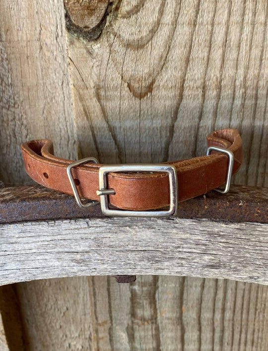 Curb Strap - Leather fully adjustable all leather curb strap