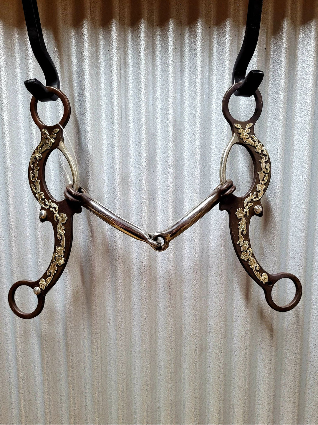 Bits - 6" Brown Steel Western Show  Snaffle bit.