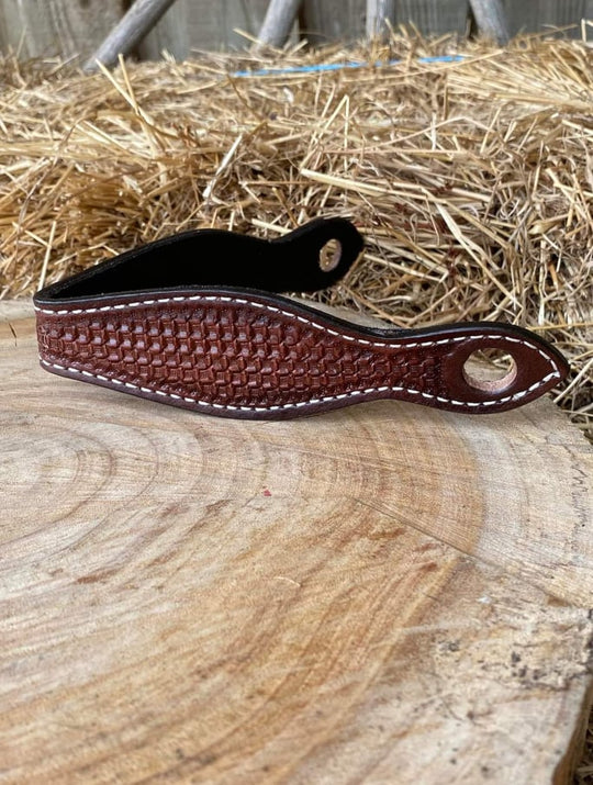 Slobber - Slobber Straps  Basketweave Tooled Leather