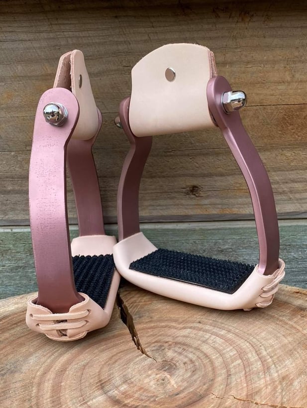 Stirrups - ®  Lightweight angled aluminum Copper Coloured stirrups