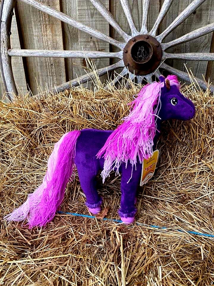 Kids Soft Plush Purple Standing Horse