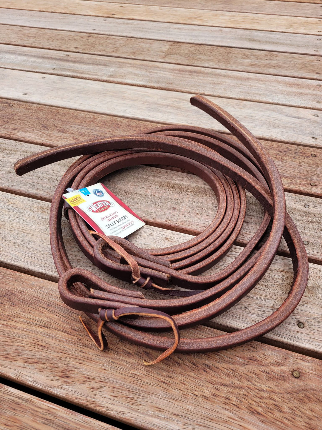 Reins - Weaver  5/8" X 8'  Leather Oil Heavy Harness Split Reins Canyon Rose