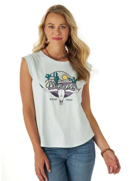 Wrangler Retro Sunset Longhorn Tank  Tee