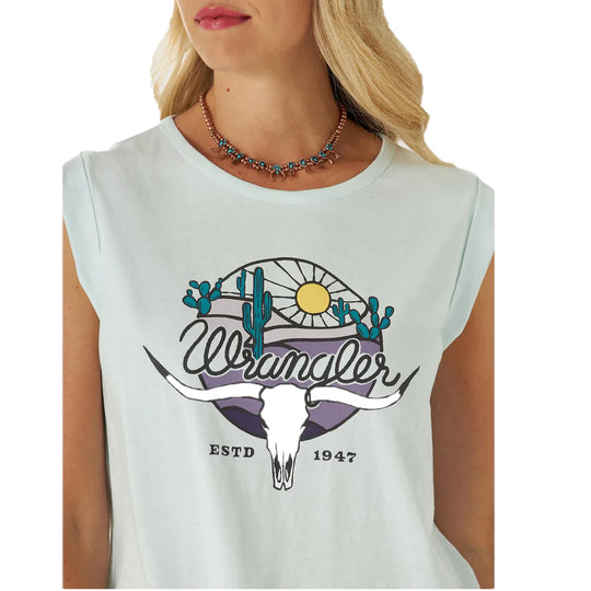 Wrangler Retro Sunset Longhorn Tank  Tee