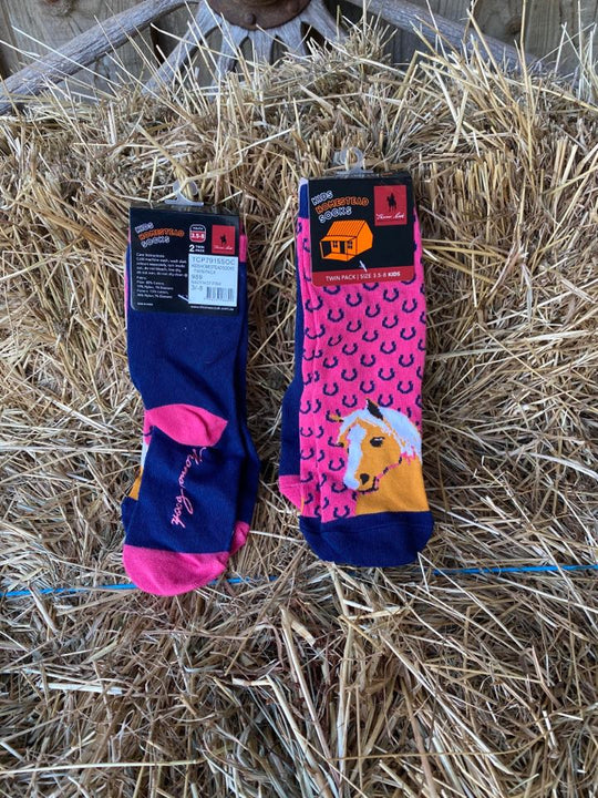 Socks - Thomas Cook Girls Youth Farmyard Horse Socks Size 3 - 8